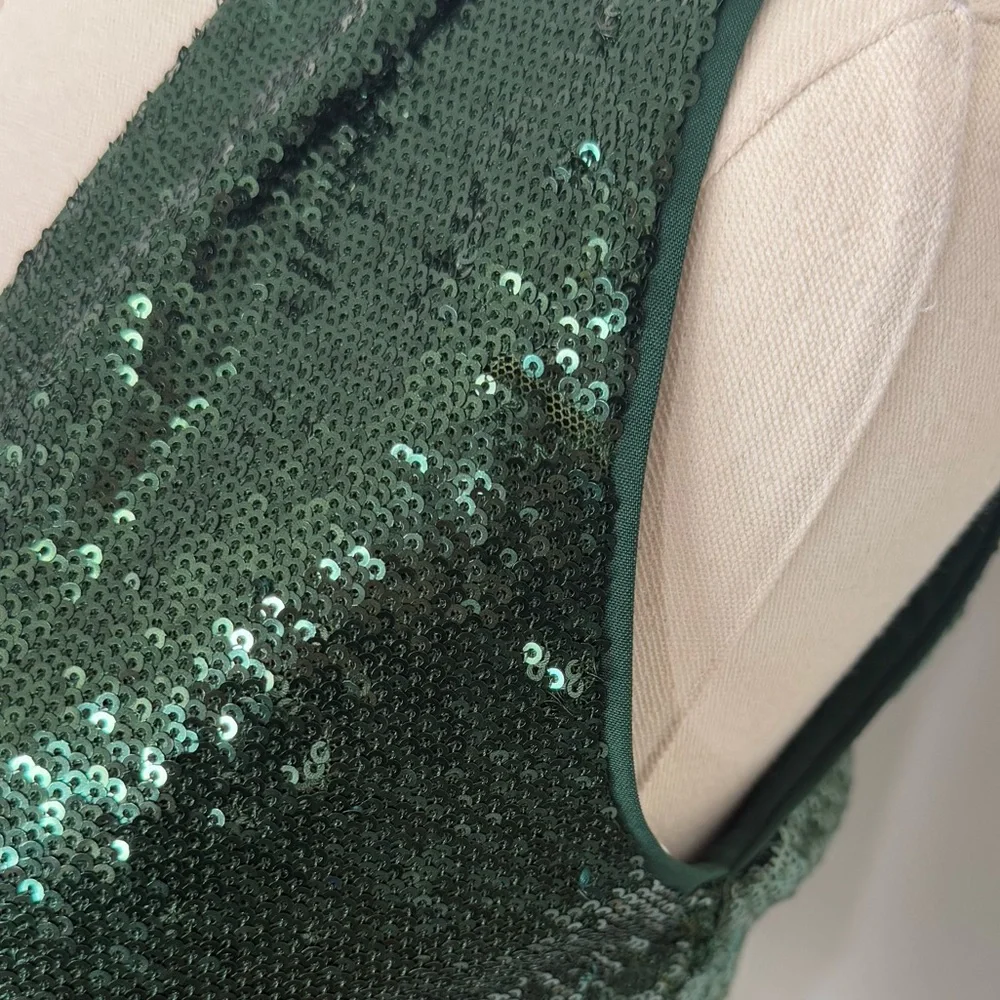 Halston Magdalena Draped Sequin Gown - Picture 10 of 12